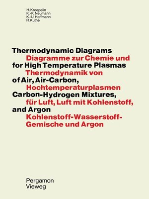 cover image of Thermodynamic Diagrams for High Temperature Plasmas of Air, Air-Carbon, Carbon-Hydrogen Mixtures, and Argon
